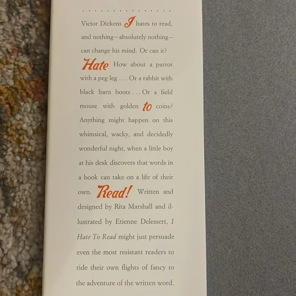 I Hate to Read! Hardcover – Picture Book, September 1, 1992 by Rita Marshall